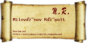 Milovánov Rápolt névjegykártya